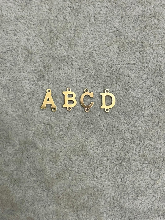 14K Gold filled Block Style Alphabet Initial Letter Connectors A-Z