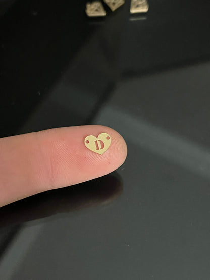 14k Gold Filled Heart Initial Connector Charm