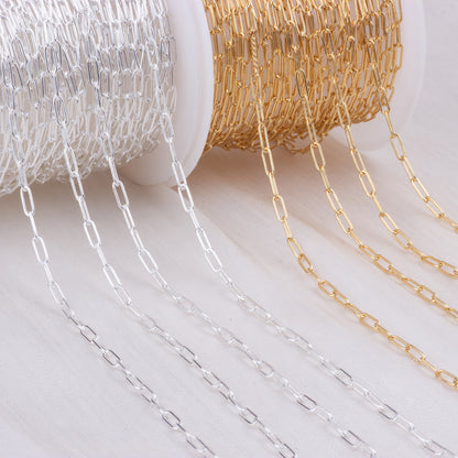 Gold filled paperclip chain 2.5mm