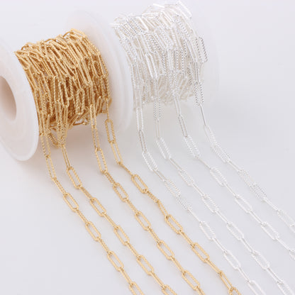 Gold filled Textured paperclip 3mm