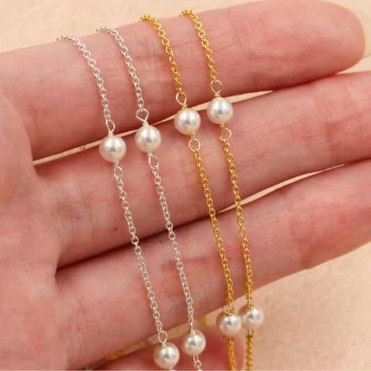 Gold filled Pearl chain 4mm