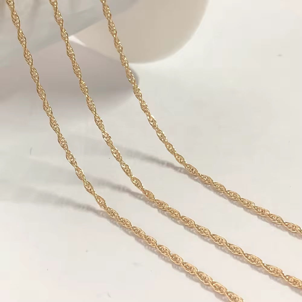 Gold filled Rope Chain 2mm