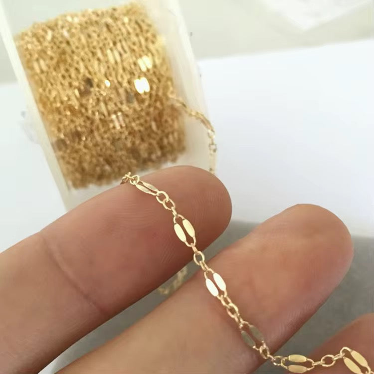 Gold filled Long and Short dapped chain 2.4mm